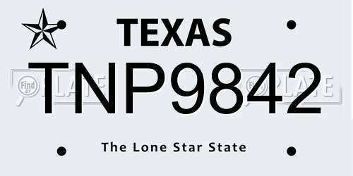 TNP9842 Texas License Plate