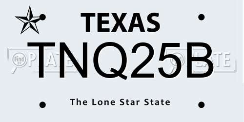 TNQ25B Texas License Plate
