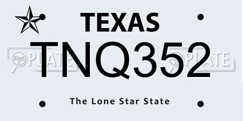 TNQ352 Texas License Plate