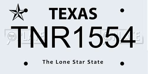 TNR1554 Texas License Plate