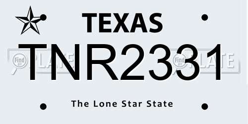 TNR2331 Texas License Plate