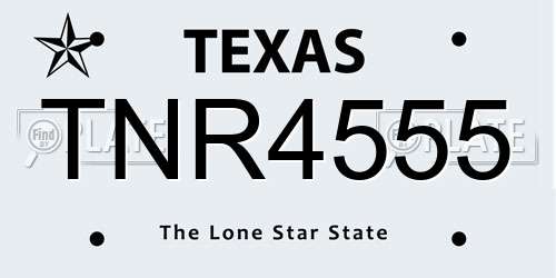 TNR4555 Texas License Plate