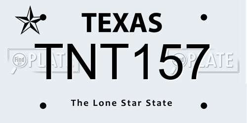 TNT157 Texas License Plate