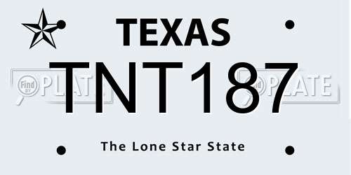 TNT187 Texas License Plate