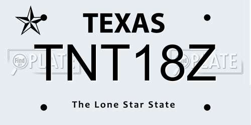 TNT18Z Texas License Plate