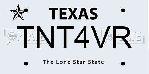 TNT4VR Texas License Plate