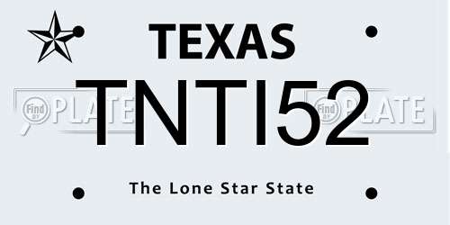 TNTI52 Texas License Plate
