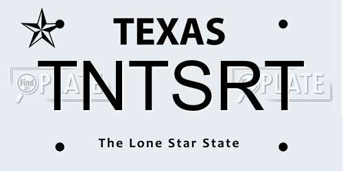 TNTSRT Texas License Plate