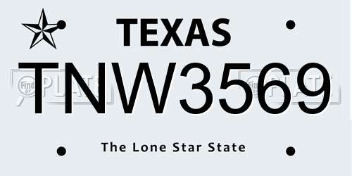 TNW3569 Texas License Plate
