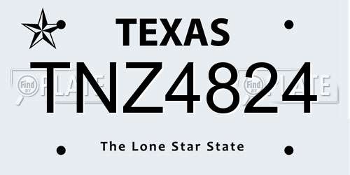 TNZ4824 Texas License Plate
