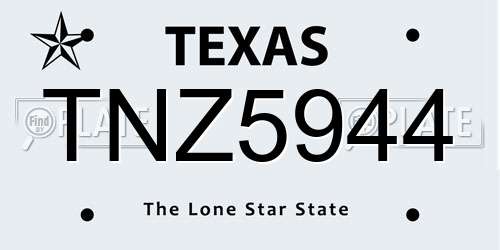 TNZ5944 Texas License Plate