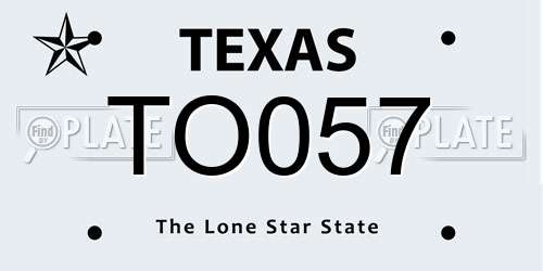 TO057 Texas License Plate