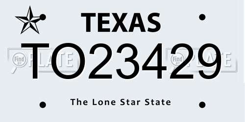 TO23429 Texas License Plate