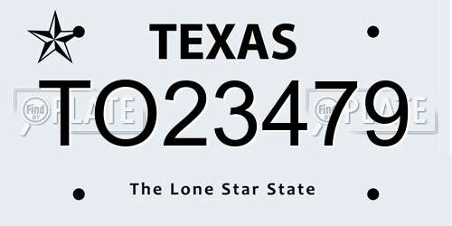 TO23479 Texas License Plate