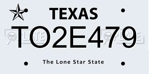 TO2E479 Texas License Plate