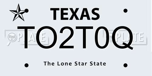 TO2T0Q Texas License Plate