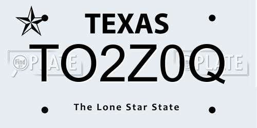 TO2Z0Q Texas License Plate