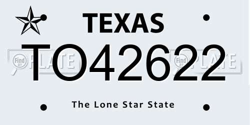 TO42622 Texas License Plate
