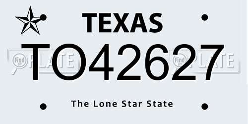TO42627 Texas License Plate