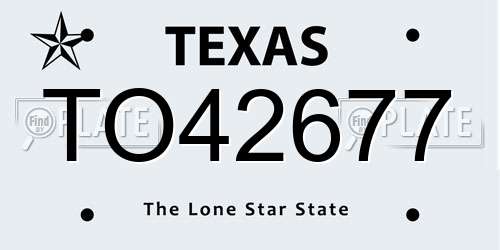 TO42677 Texas License Plate