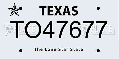 TO47677 Texas License Plate