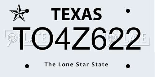 TO4Z622 Texas License Plate
