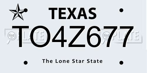TO4Z677 Texas License Plate