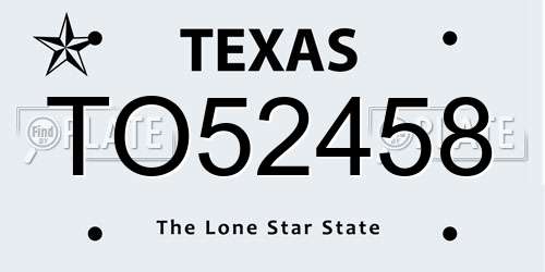 TO52458 Texas License Plate