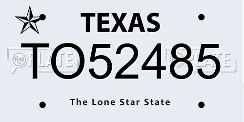 TO52485 Texas License Plate
