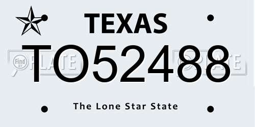 TO52488 Texas License Plate