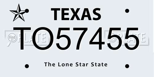 TO57455 Texas License Plate