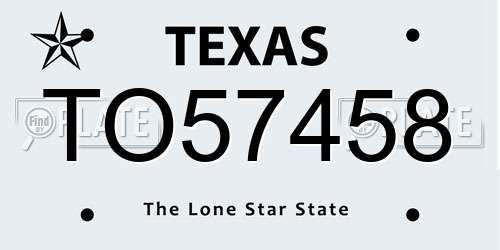 TO57458 Texas License Plate