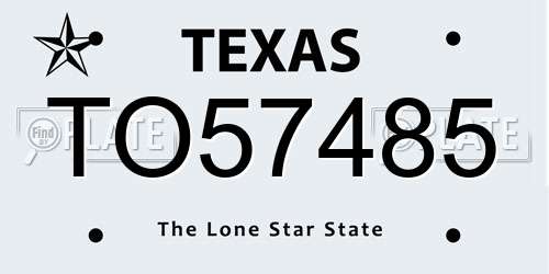 TO57485 Texas License Plate