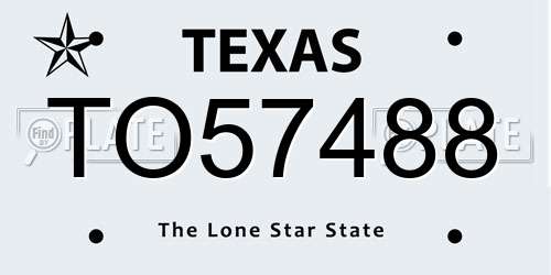 TO57488 Texas License Plate