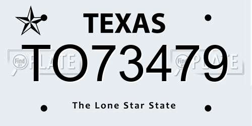 TO73479 Texas License Plate