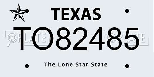TO82485 Texas License Plate