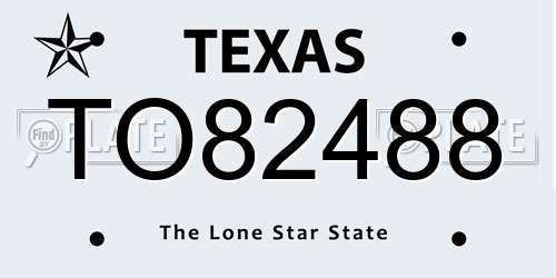 TO82488 Texas License Plate
