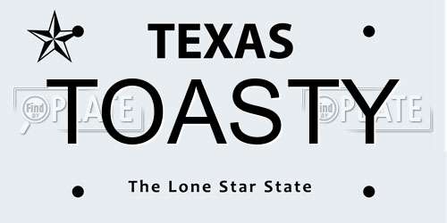 TOASTY Texas License Plate