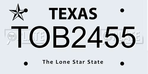 TOB2455 Texas License Plate