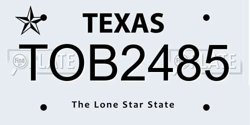 TOB2485 Texas License Plate