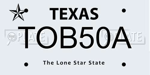 TOB50A Texas License Plate
