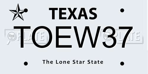 TOEW37 Texas License Plate