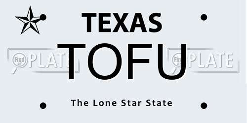 TOFU Texas License Plate