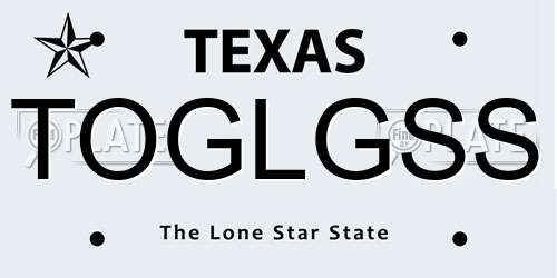 TOGLGSS Texas License Plate