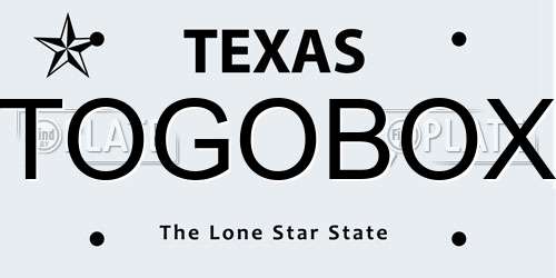 TOGOBOX Texas License Plate