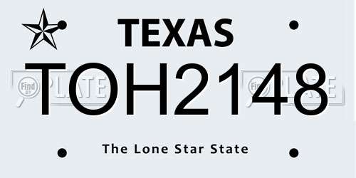 TOH2148 Texas License Plate