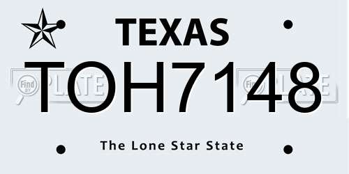 TOH7148 Texas License Plate