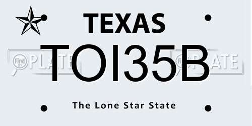 TOI35B Texas License Plate