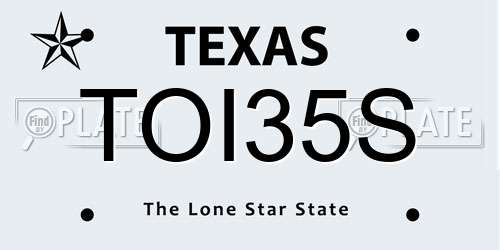 TOI35S Texas License Plate