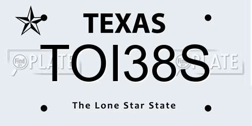 TOI38S Texas License Plate